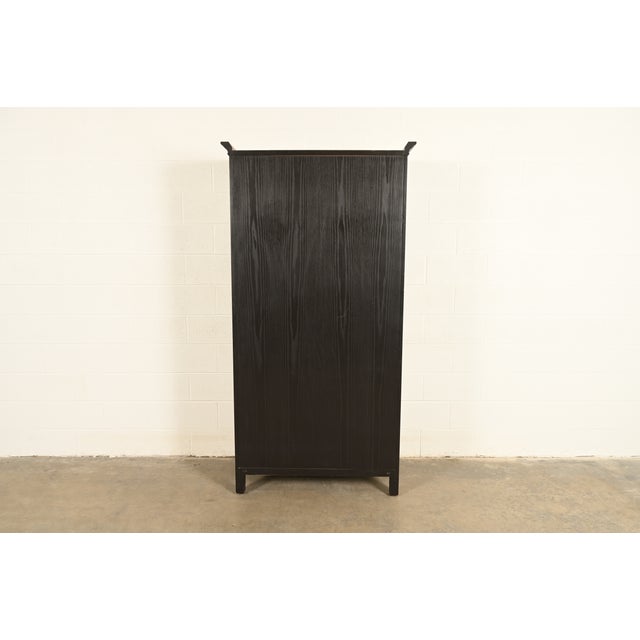 Baker Furniture French Provincial Louis XV Carved Oak Armoire Dresser or Linen Press For Sale - Image 16 of 18