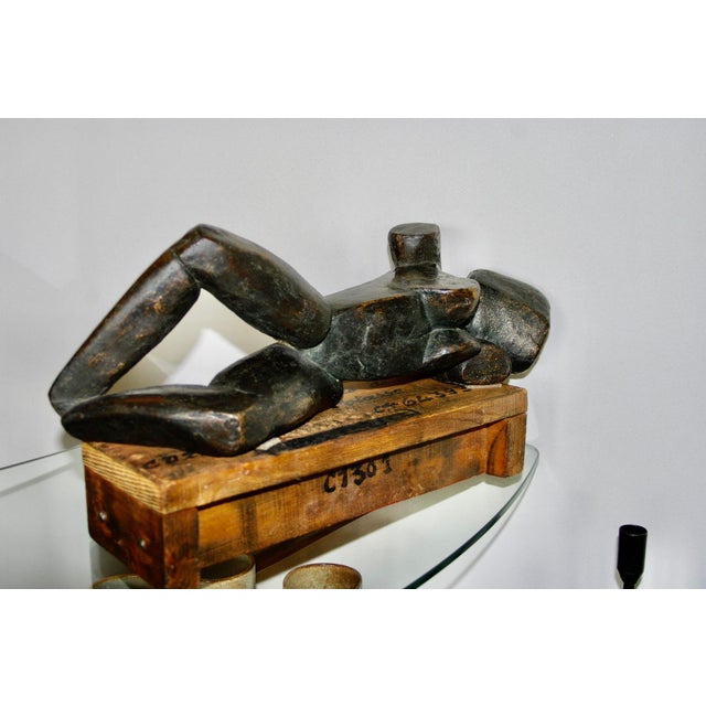 Margot Eberle, Patinated Cubist Sculpture, 1987, Bronze For Sale - Image 6 of 13