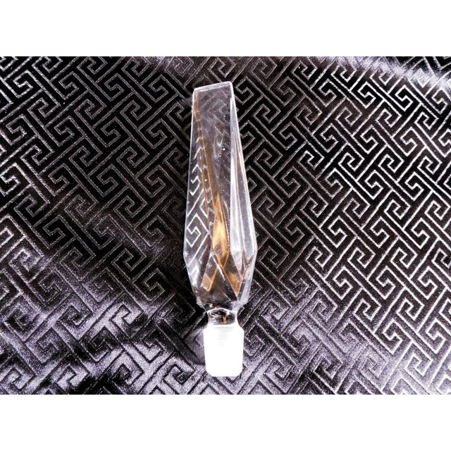 1980s Clear Glass Perfume Bottle With Tapered Stopper For Sale - Image 4 of 4