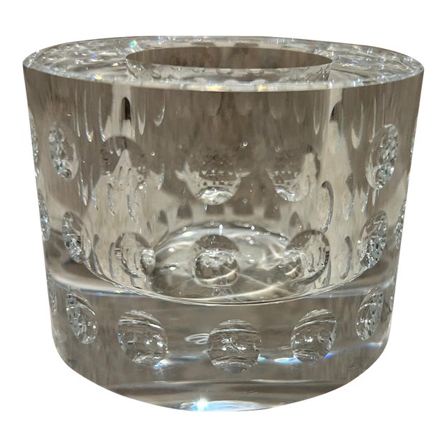Oleg Cassini Crystal Candle Holder Bubble Glass Votive For Sale