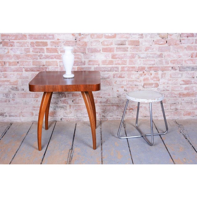 Wood Bauhaus Stool in Beech, Chrome, and Steel from Mücke-Melder, Czech, 1930s For Sale - Image 7 of 9