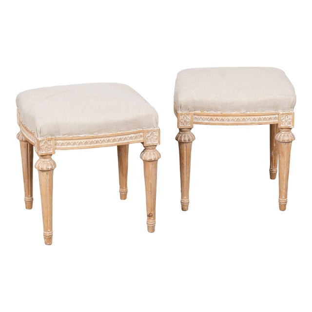 Pair, 19th Century Swedish Gustavian Tabouret Stools For Sale