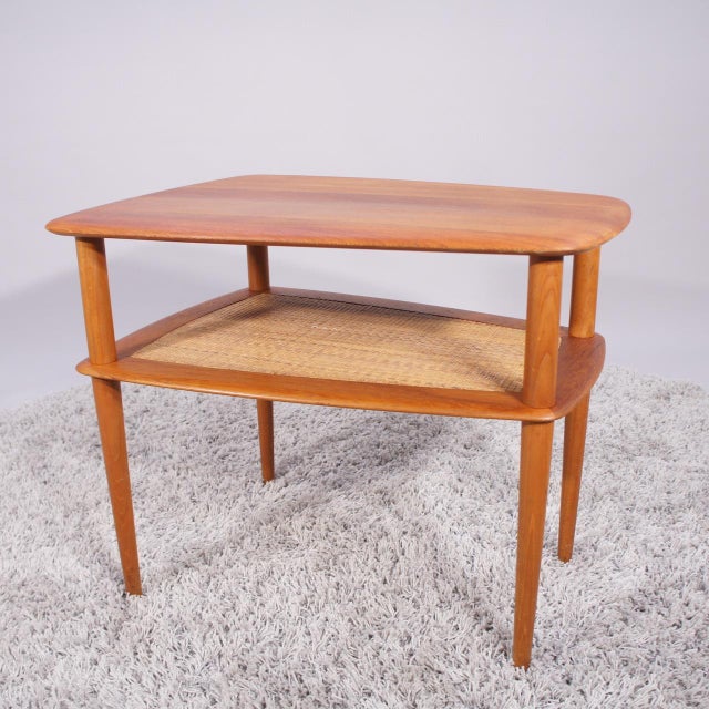 Minerva Coffee Table in Teak with Rattan Shelf by Hvidt & Mølgaard for France & Son, Denmark, 1950s For Sale - Image 6 of 6