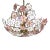 Murano Chandelier with Pink and White Flowers, 1980s For Sale
