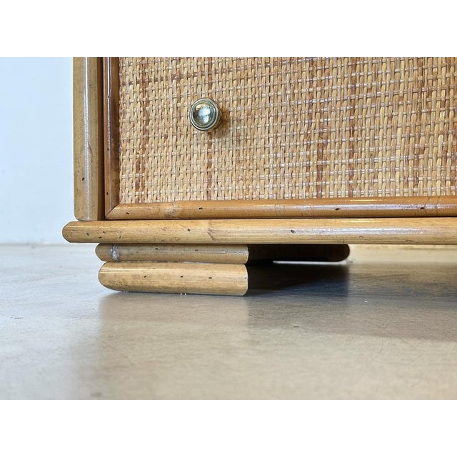 Wood Wicker and Bamboo Chest of Drawers, 1970s For Sale - Image 7 of 9