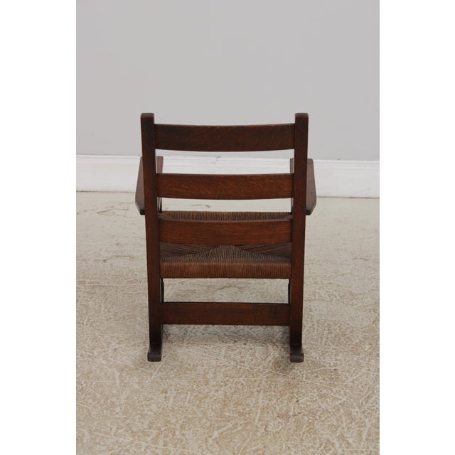 Gustav Stickley Antique Mission Oak Youth Diminutive Rocking Chair For Sale - Image 13 of 15