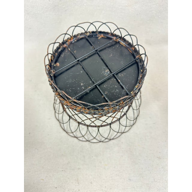 French Vintage Black Wire Cachepot For Sale - Image 3 of 7