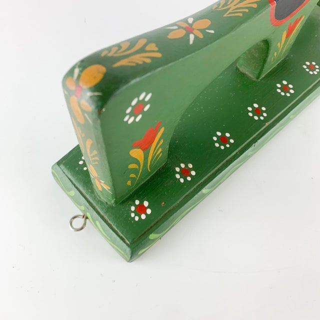 Mid-Century Modern Vintage Primitive Swedish Mangle Board Carved Wood Wooden Scandinavian Horse For Sale - Image 3 of 9