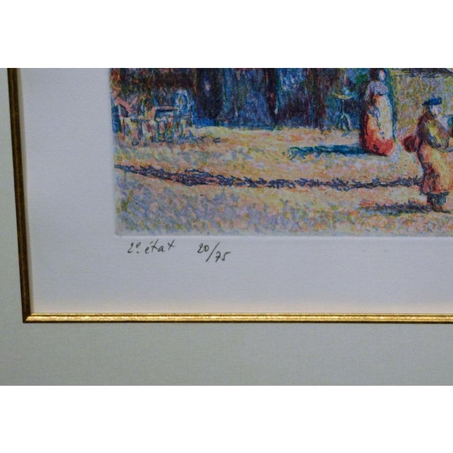Impressionist Pissarro, Claude "Avenue of the Street Vendor" H.Signed Artwork Black Framed #20 For Sale - Image 3 of 7