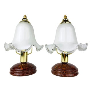 Vintage Italian Table Lamp in Murano Glass, 1980s, Set of 2 For Sale