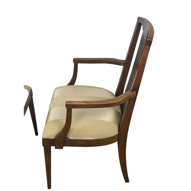 Wood Pair of Mid-Century High-Back Cane Dining Armchairs, Stamped Denmark For Sale - Image 7 of 18