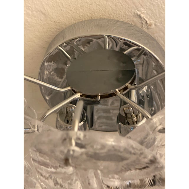 2020s Set of Two Contemporary Italian Transparent “Felci” Murano Glass Wall Sconce For Sale - Image 5 of 9