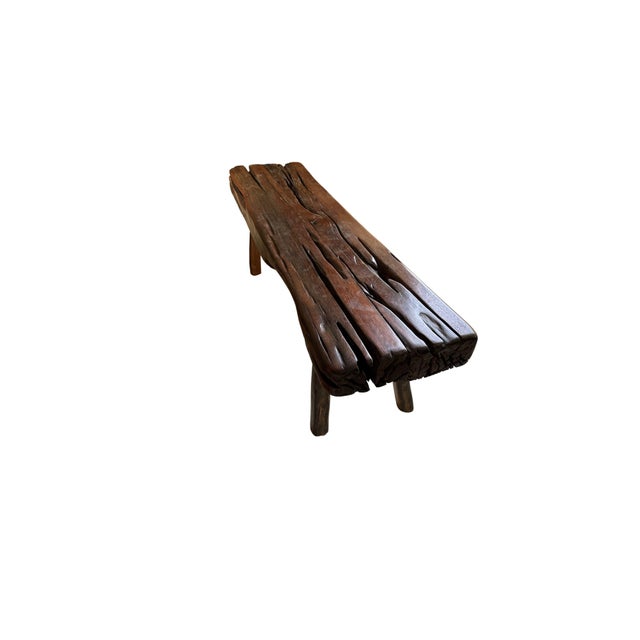Wood Sculptural Ironwood Bench Wood Textures, Modern Organic For Sale - Image 7 of 9