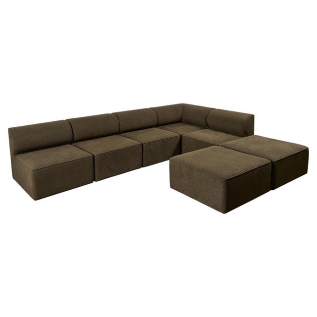 Modular Sofa in Grey Green Fabric from Eave, Set of 7 For Sale - Image 3 of 14
