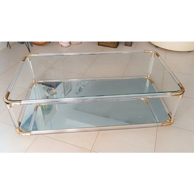 Side Table in Acrylic Glass & Brass For Sale - Image 10 of 10