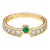 Syna Yellow Gold Geometrix Ring with Emerald and Diamonds For Sale