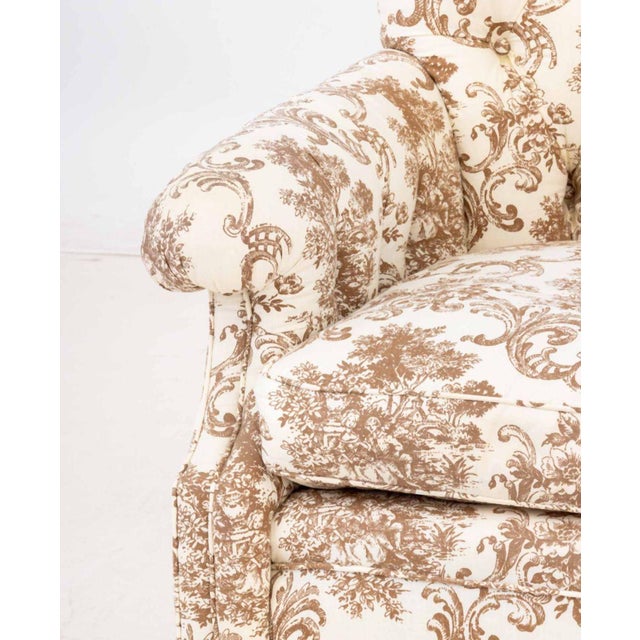 Contemporary Button-Tufted Upholstered Lounge Chair For Sale - Image 3 of 7