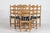 Wood Danish Razor Blade Chairs in Oak and Striped Wool from Henning Kjærnulf, 1970s, Set of 6 For Sale - Image 7 of 13