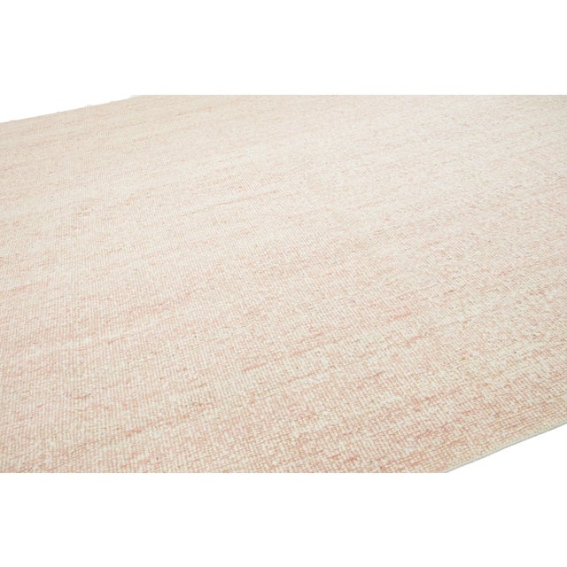 Blush Modern Natural Style Handmade Wool and Jute Rug For Sale - Image 9 of 10