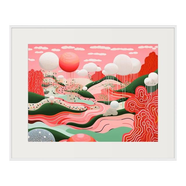Contemporary 'Landscape' in the Style of Yayoi Kusama - Framed Limited Edition Fine Art Print For Sale
