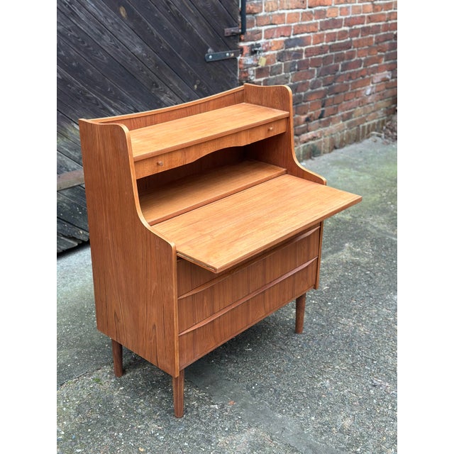 Vintage Danish Chatol Teak Secretaire, 1960s, in Restored conditions. Designed 1960 to 1969