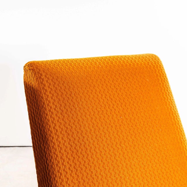 Wood Armchairs in Orange Geometric Jacquard Upholstery by Jaroslav Šmídek, 1950s For Sale - Image 7 of 11