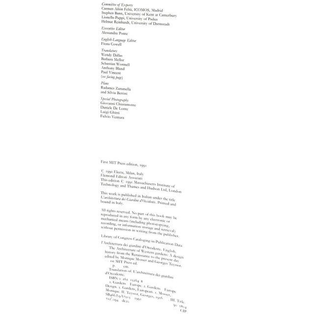 White "The Architecture of Western Gardens a Design History From the Renaissance to the Present Day" 1991 Mosser, Monique, Teyssot, Georges For Sale - Image 8 of 12