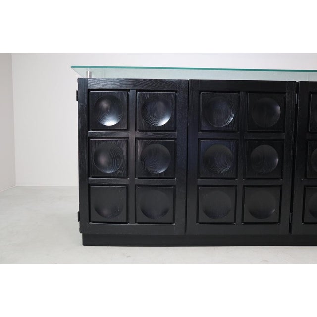 Black Brutalist Black Sideboard by Frans Defour, Belgium, 1970s For Sale - Image 8 of 17