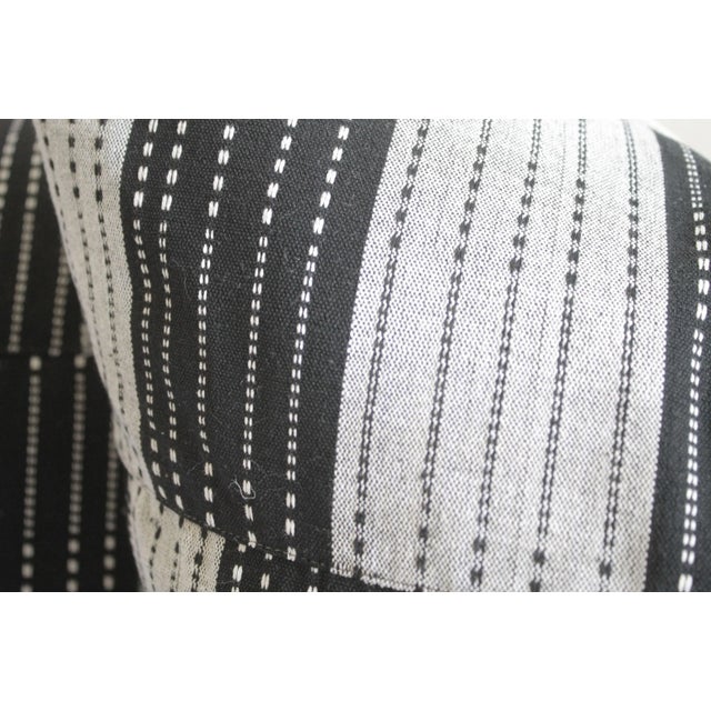 Rustic European Black and Natural Color Block Pillows For Sale - Image 3 of 6