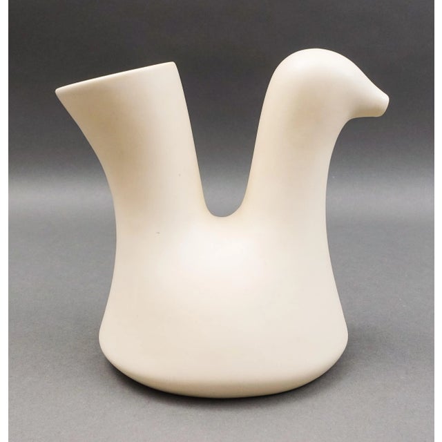 Mid 20th Century Josephine Baker Jean Varoqueaux Vintage White Ceramic Art Pottery Pitcher For Sale - Image 4 of 8