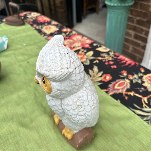 1970s Stone Painted Owl Sculpture For Sale - Image 4 of 8
