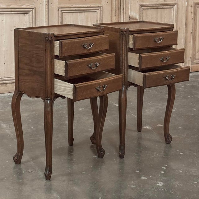 Pair Vintage Country French Nightstands ~ End Tables For Sale - Image 16 of 18