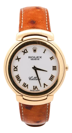 Rolex Cellini 18k Gold 37mm 6623 on Leather Watch Box and Papers