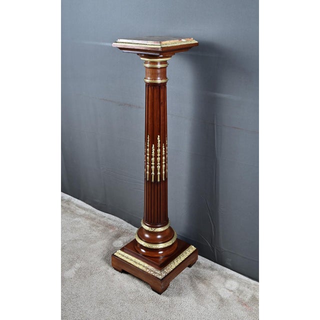 Napoleon III Style Swivel Column in Mahogany, 1900 For Sale - Image 3 of 18