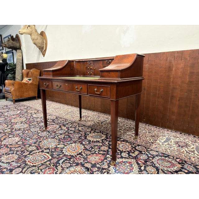 English Chesterfield Secretary in Mahogany Veneer For Sale - Image 6 of 18