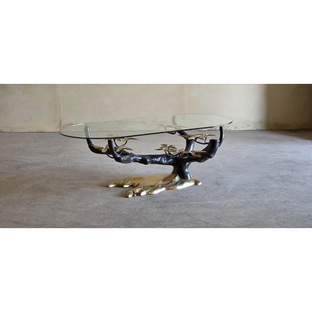 Vintage Brass and Glass Bonsai Tree Coffee Table by Willy Daro, 1980s For Sale - Image 14 of 14