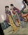 Vintage Chinese Famille Rose Hand Painted and Framed Porcelain Tiles Set of 4 For Sale - Image 4 of 12