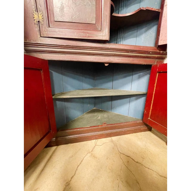 19th Century American Southern Plantation Chinoiserie Decorated Corner Cupboard For Sale - Image 10 of 11