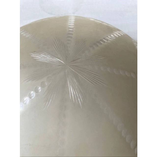 Art Deco Antique Frosted Ceiling Glass Shade For Sale - Image 3 of 6