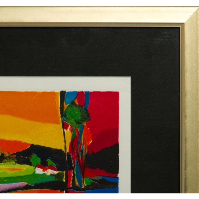 Late 19th Century Marcel Mouly "Les Maisons Dans La Vallée" Original Signed Lithograph, Edition of 300, Framed For Sale - Image 4 of 8