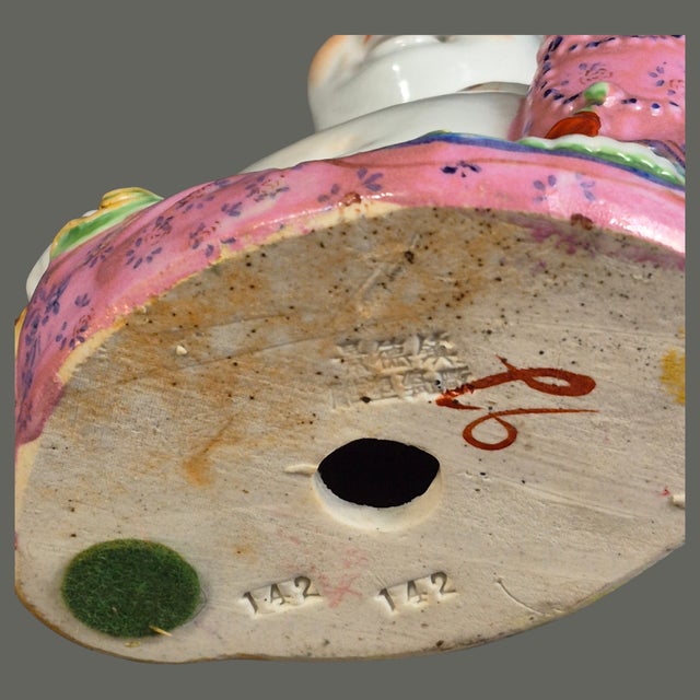 Vintage Famille Rose Hand Painted Laughing Happy Buddha Marked For Sale - Image 6 of 8