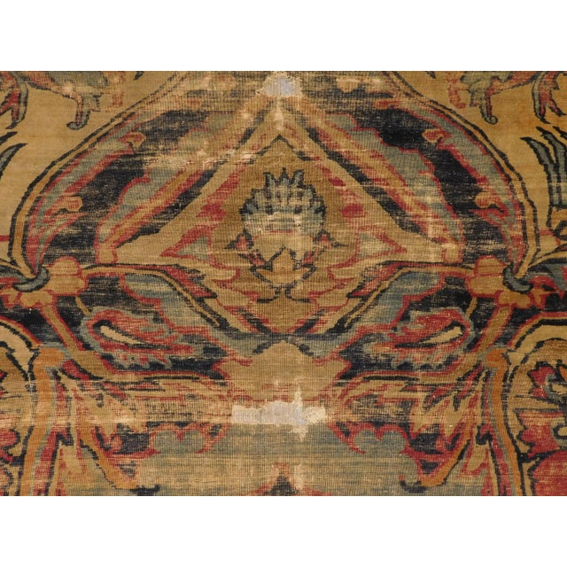 Late 19th Century Antique Persian Kerman Lavar Rug- 10′6″ × 14′10″ For Sale - Image 9 of 13