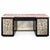 Hollywood Regency Lacquered & Mirrored Credenza / Vanity / Desk /Sideboard W/ Pink Marble & Tole Doo For Sale