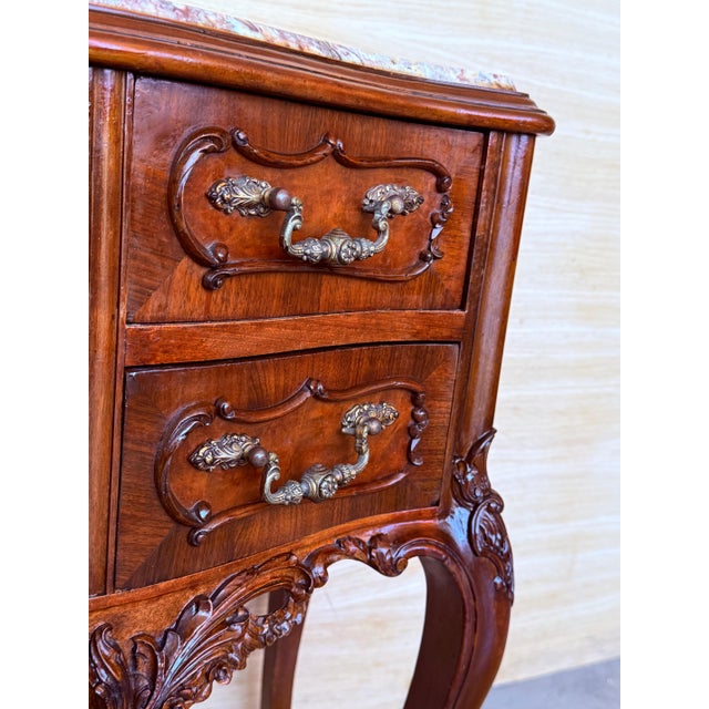 side cabinets from the circa 1930s could be used to flank a sofa or as nightstands. Each has a storage compartment with a...