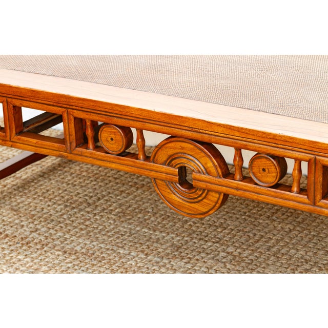 Large Antique Qing Woven Top Coffee Table For Sale - Image 4 of 14