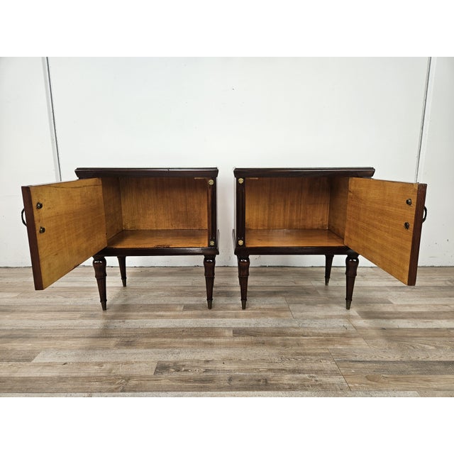 Vintage Oak Bedside Tables with Glass Tops, 1960, Set of 2 For Sale - Image 13 of 18