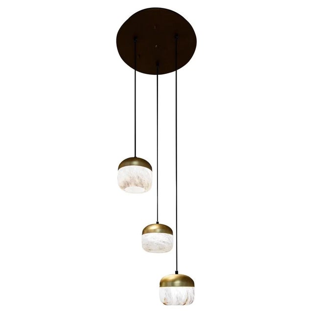 Copper 3 Pendant Lamp by United Alabaster For Sale - Image 9 of 9