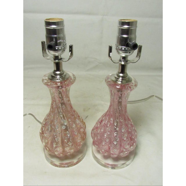Pair of Murano Art Glass Lamps For Sale - Image 12 of 14