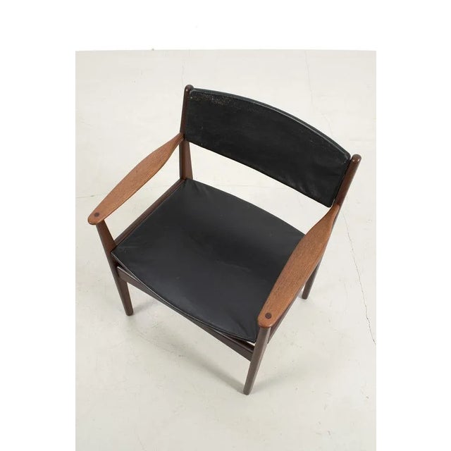 Black Mid-Century Desk Chair by Poul Volther for Frem Røjle For Sale - Image 8 of 9
