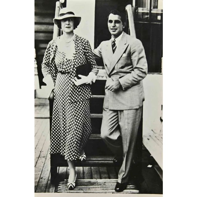 Lady Astor with boxer Enzo Fioramente- Vintage b/w Photo. Copyright by Rizzoli Press, Milan with the Stamped on the rear....